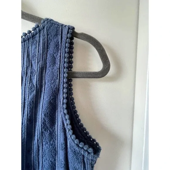 Prana Women's Kendell Eyelet Blue Cotton Mini Dress Medium - Picture 15 of 15